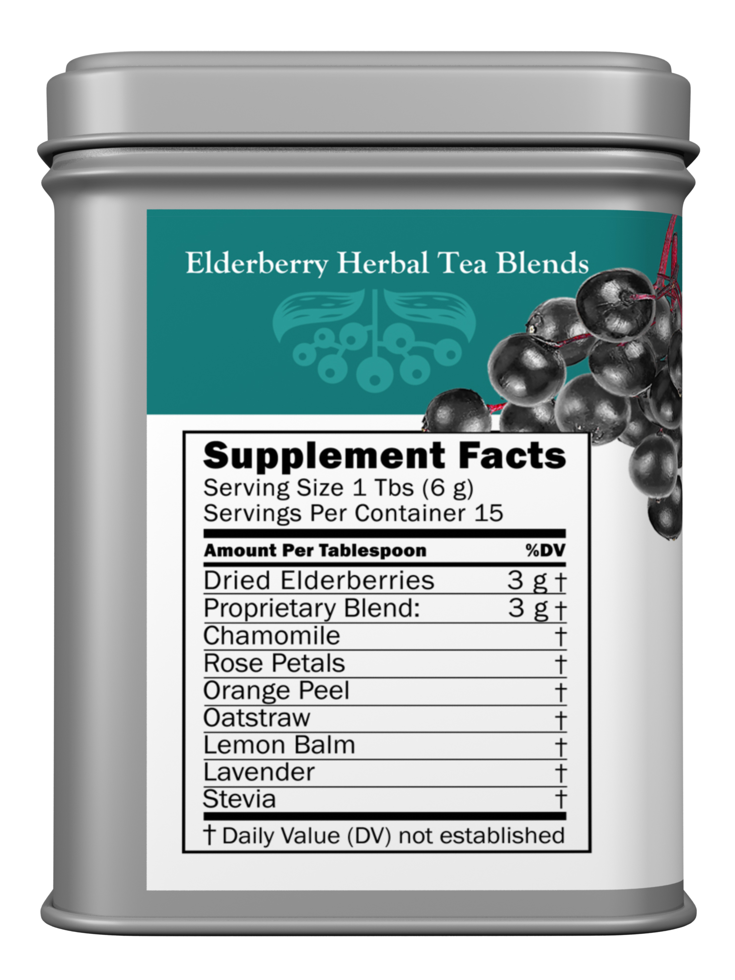 Elderberry Chamomile Rose Tea Tin - Image 2