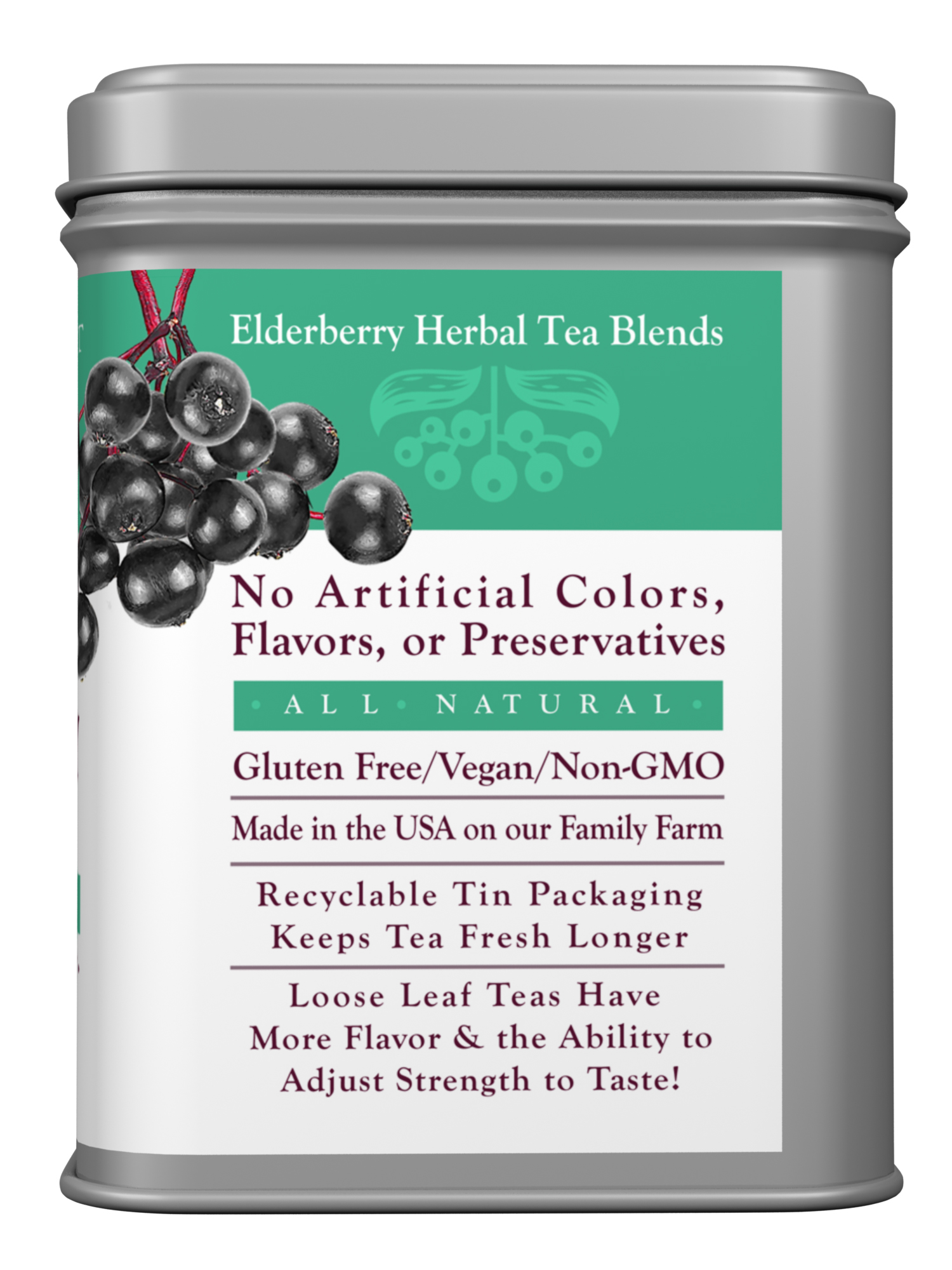 Elderberry Raspberry Leaf Tea Tin - Image 3