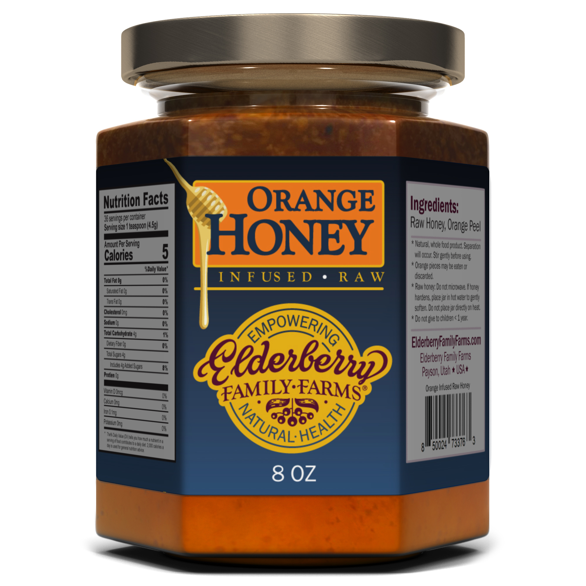 Orange Infused Raw Honey