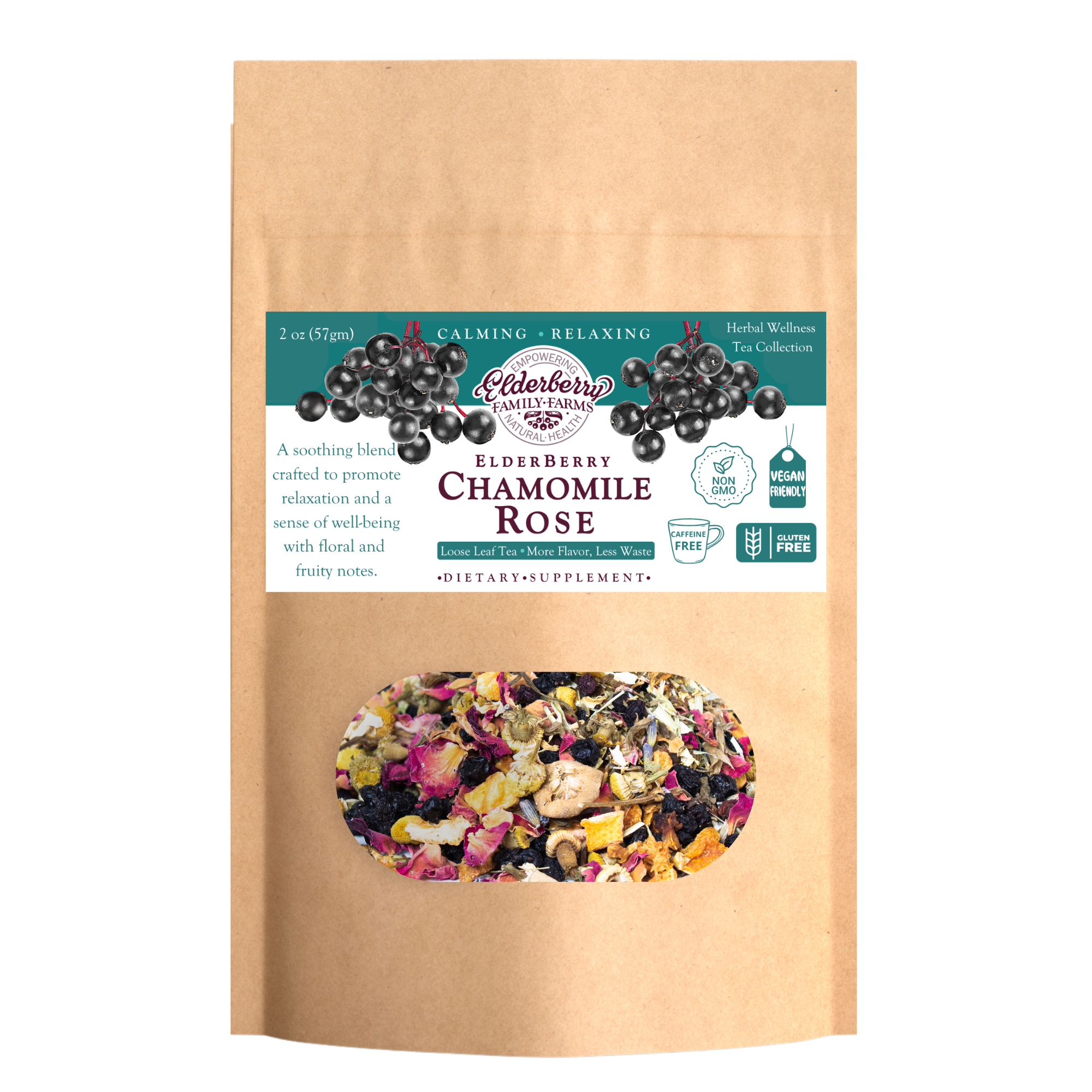 Elderberry Chamomile Rose Tea Refill Bag