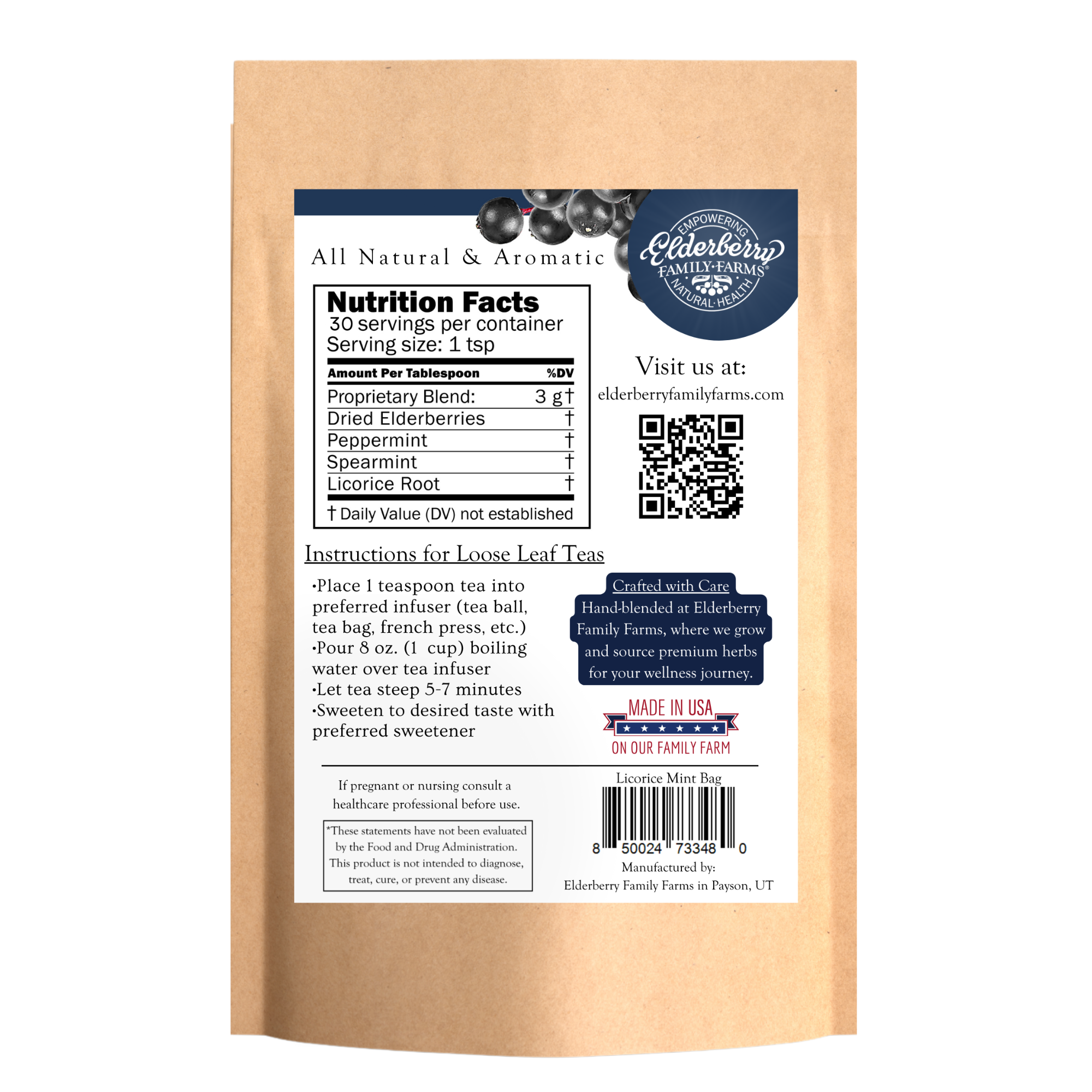 Elderberry Licorice Mint Tea Refill Bag - Image 2