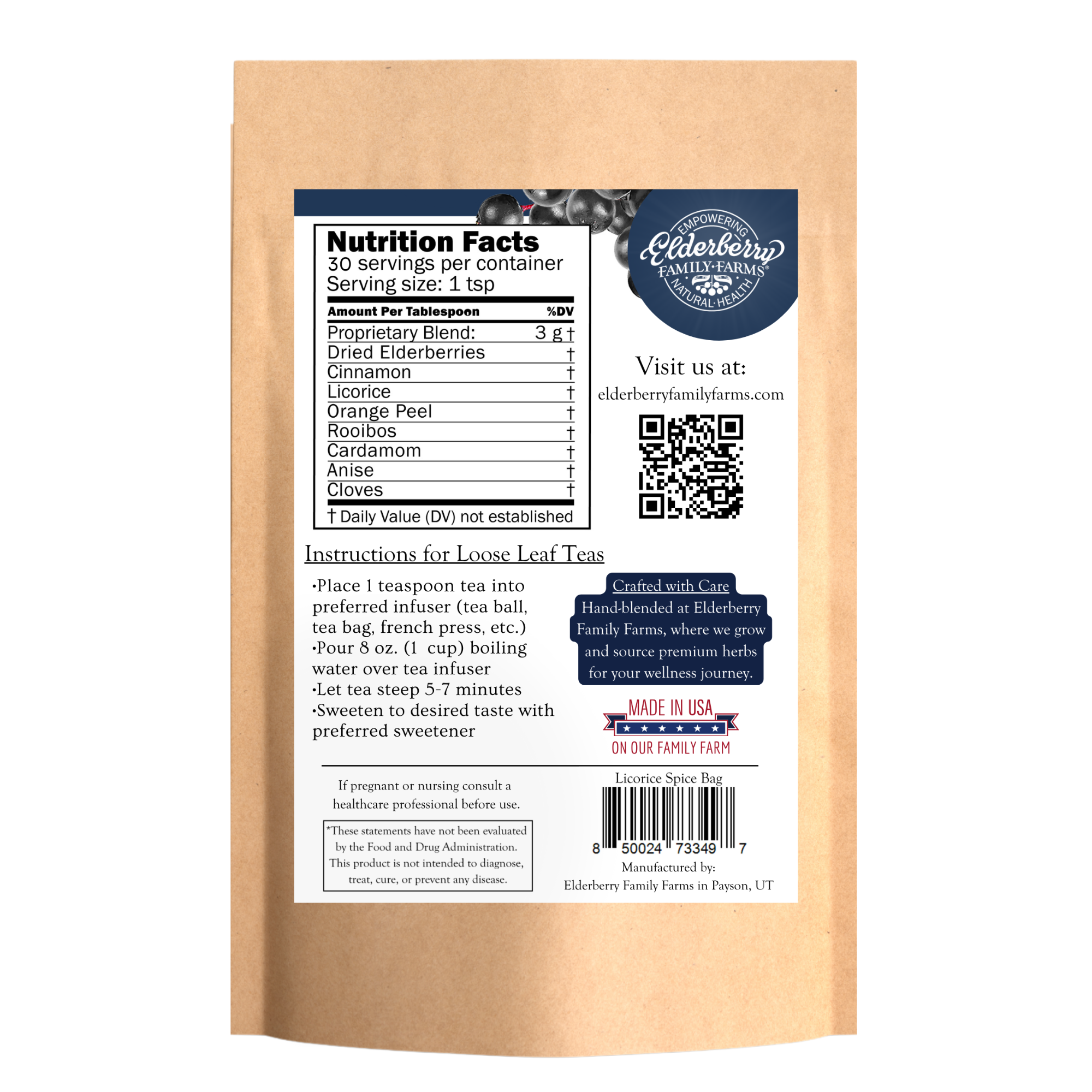 Elderberry Licorice Spice Tea Refill Bag - Image 2