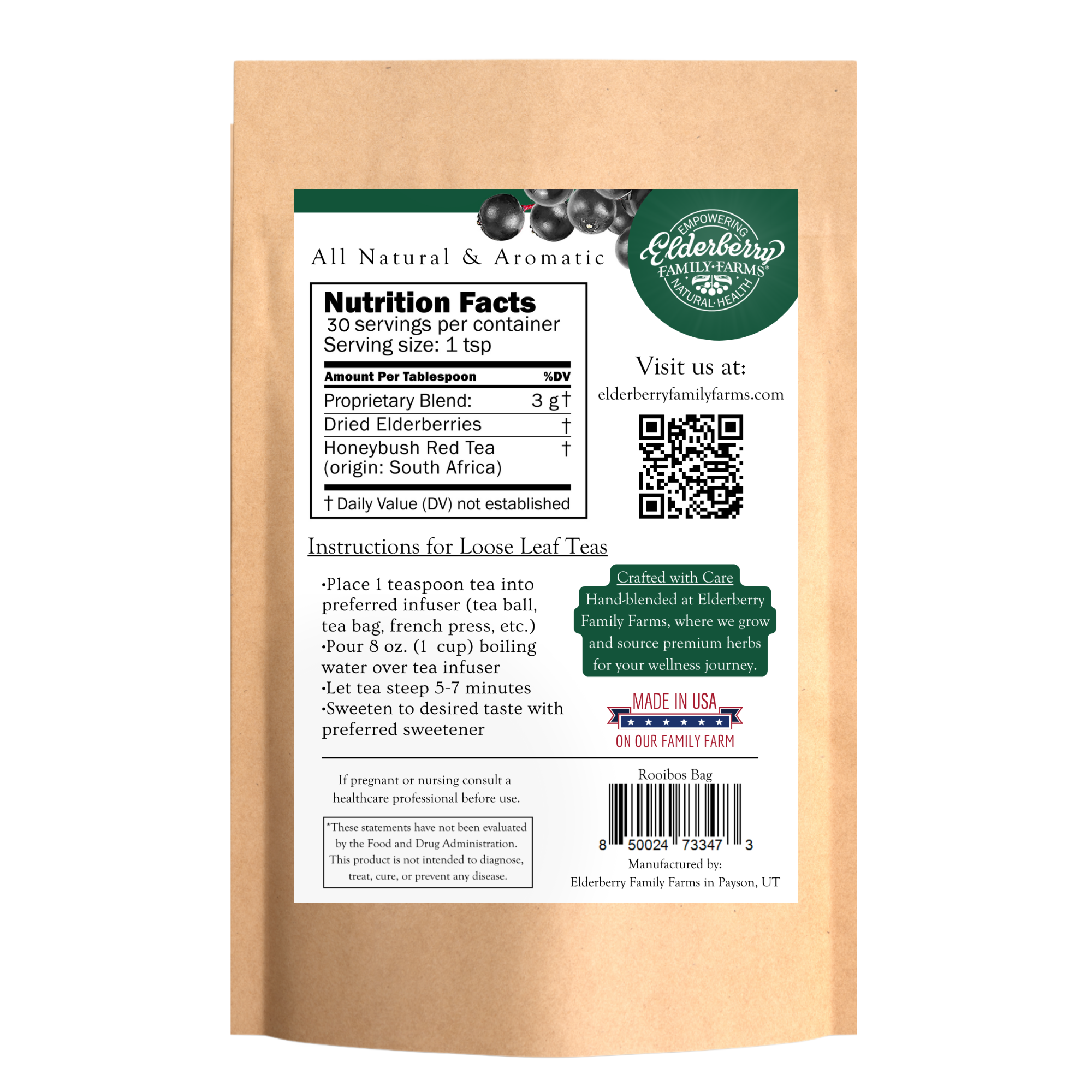 Elderberry Rooibos Tea Refill Bag - Image 2