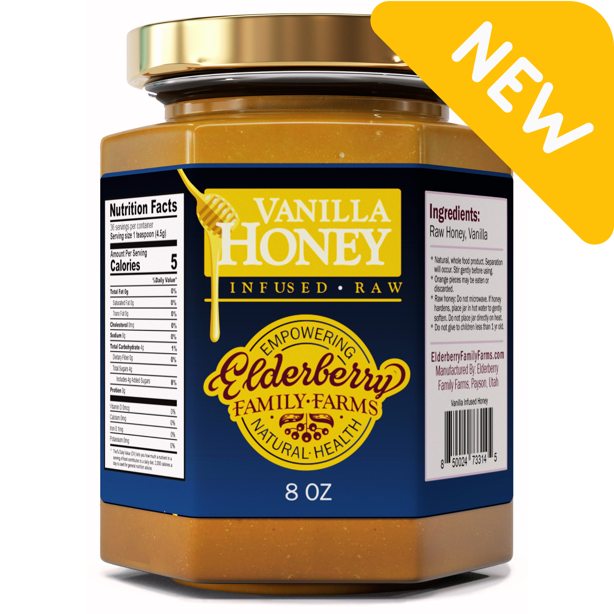 Vanilla Infused Raw Honey